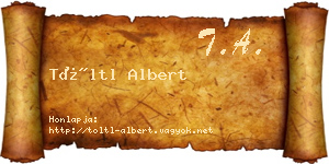 Töltl Albert névjegykártya